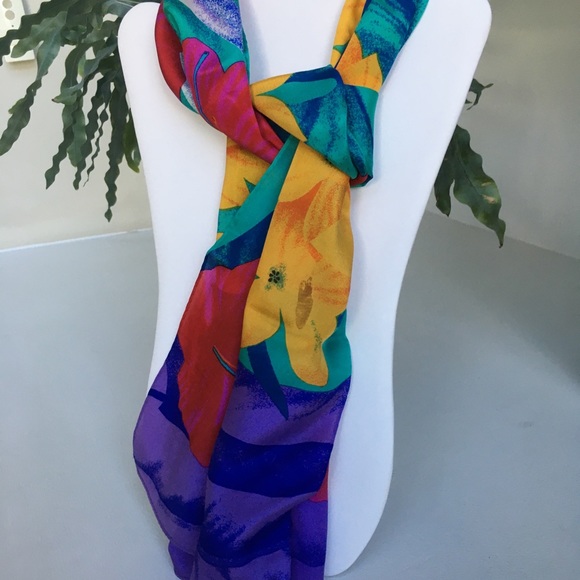 Purple silk scarf - Picture 1 of 9